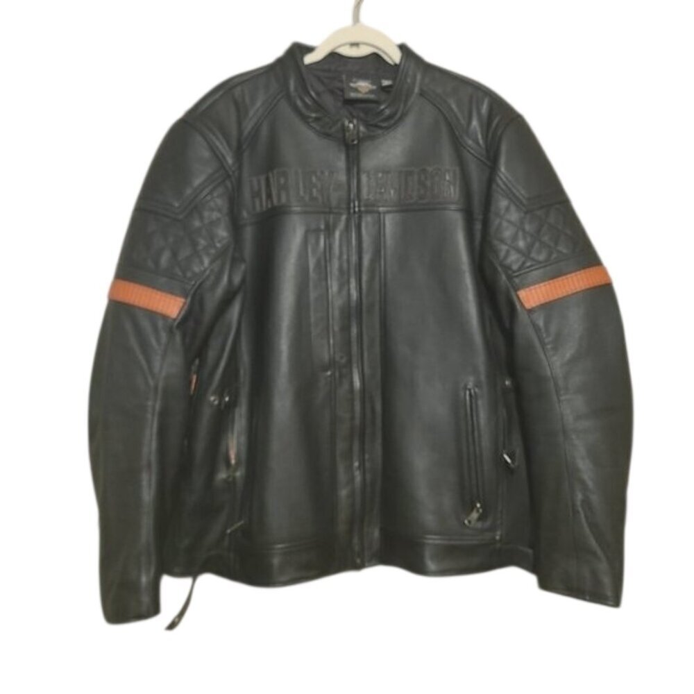 Harley-Davidson Vanocker Waterproof H-D Triple Vent System Leather Jacket (2XL) - Picture 1 of 13